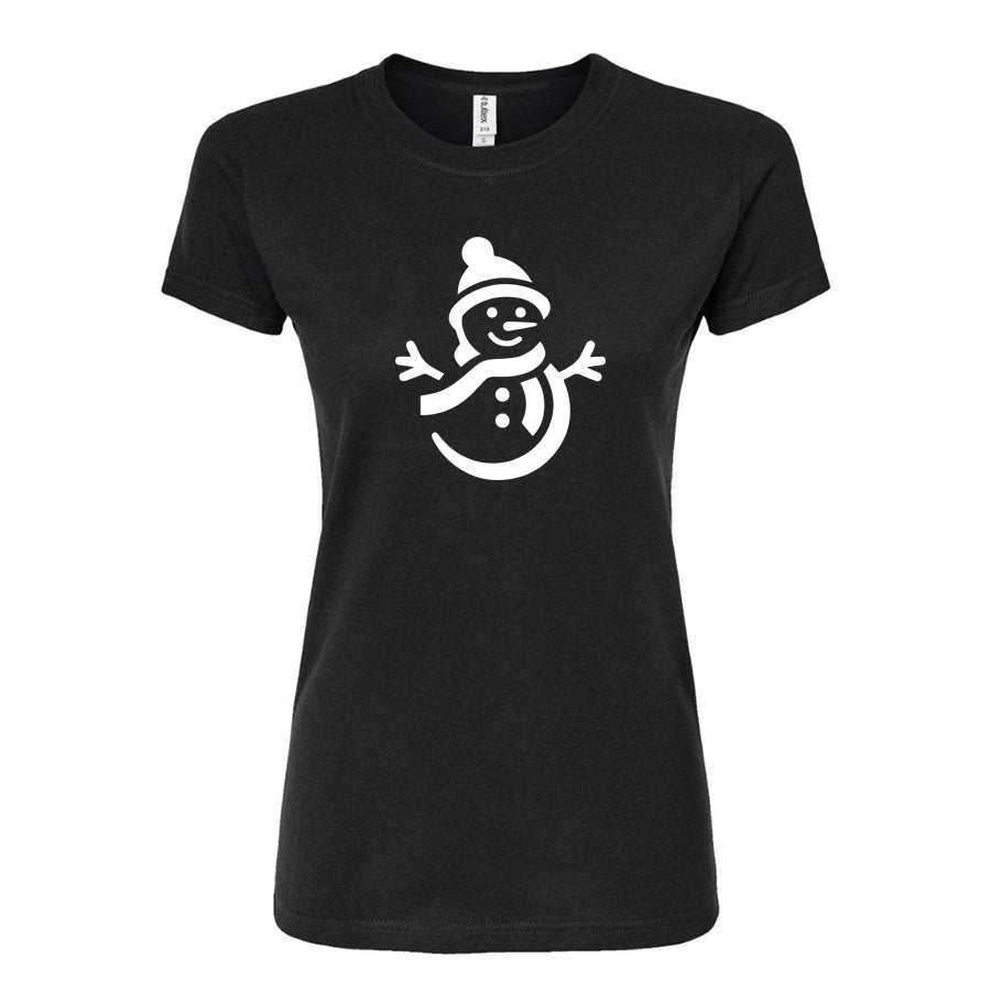 Women's Snowman Round Neck T-Shirt