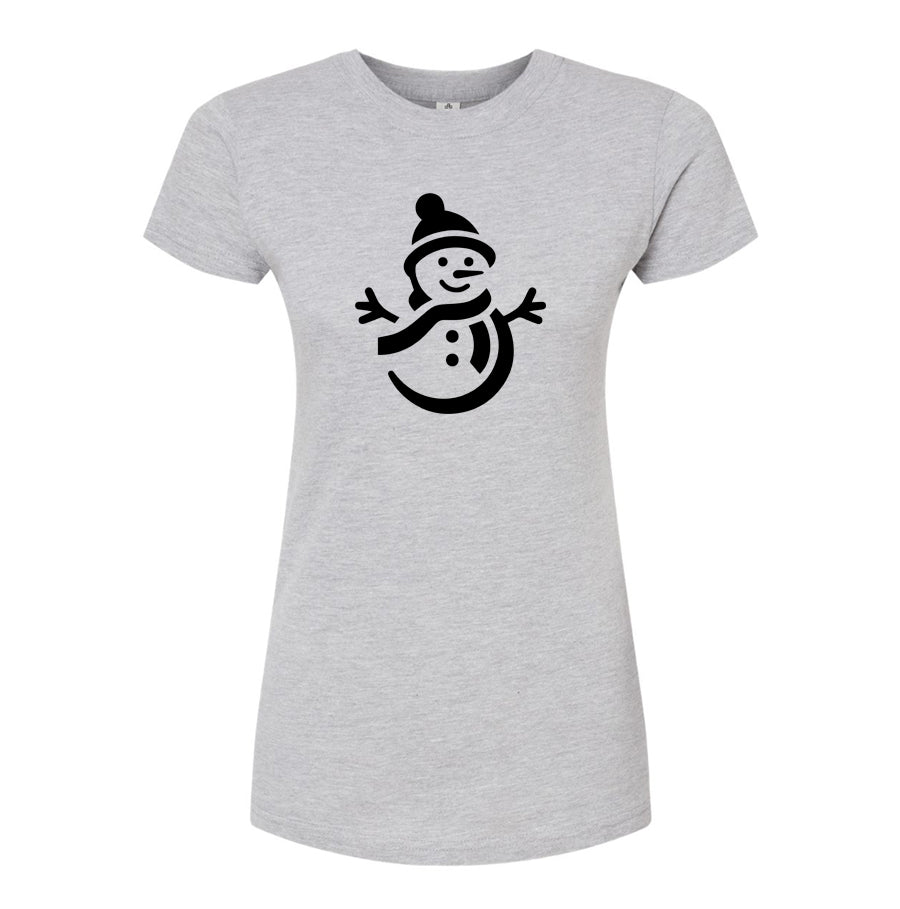Women's Snowman Round Neck T-Shirt