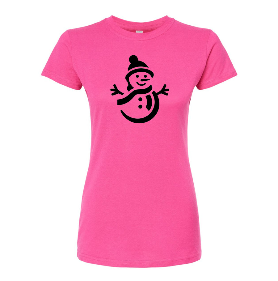 Women's Snowman Round Neck T-Shirt