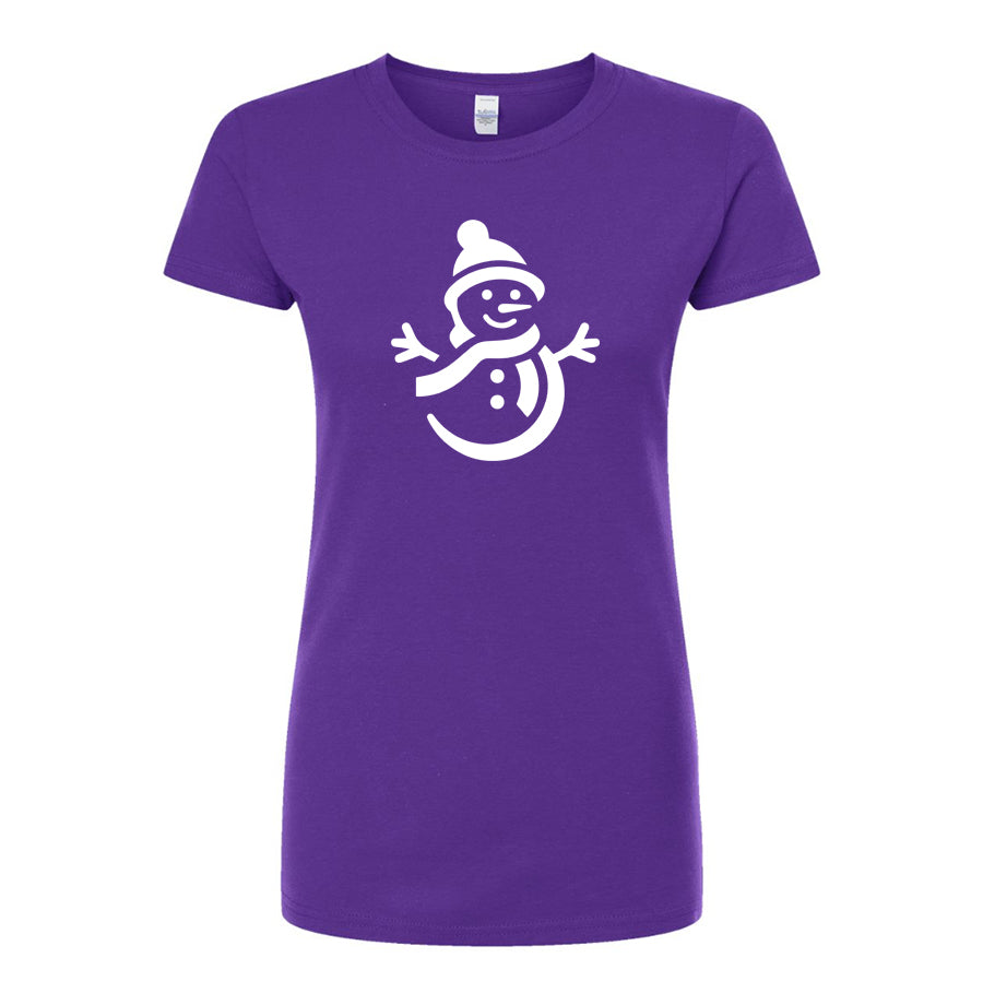 Women's Snowman Round Neck T-Shirt