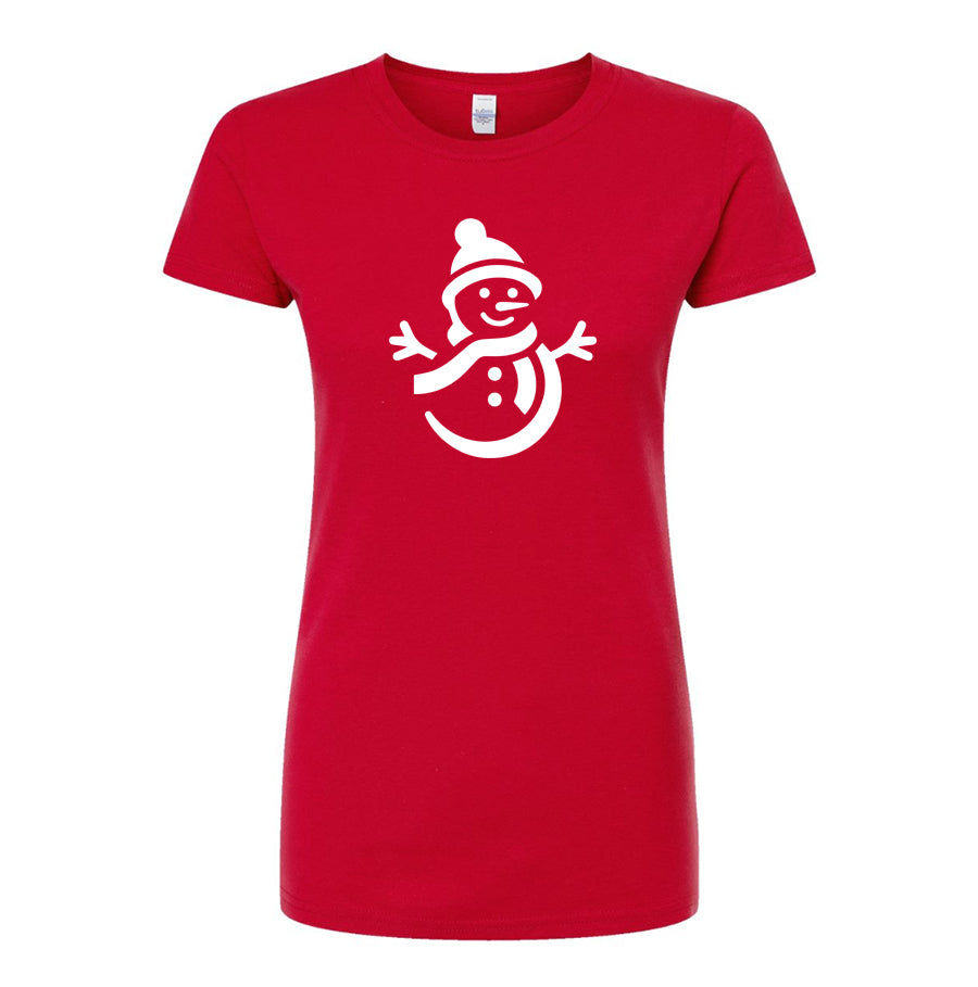 Women's Snowman Round Neck T-Shirt