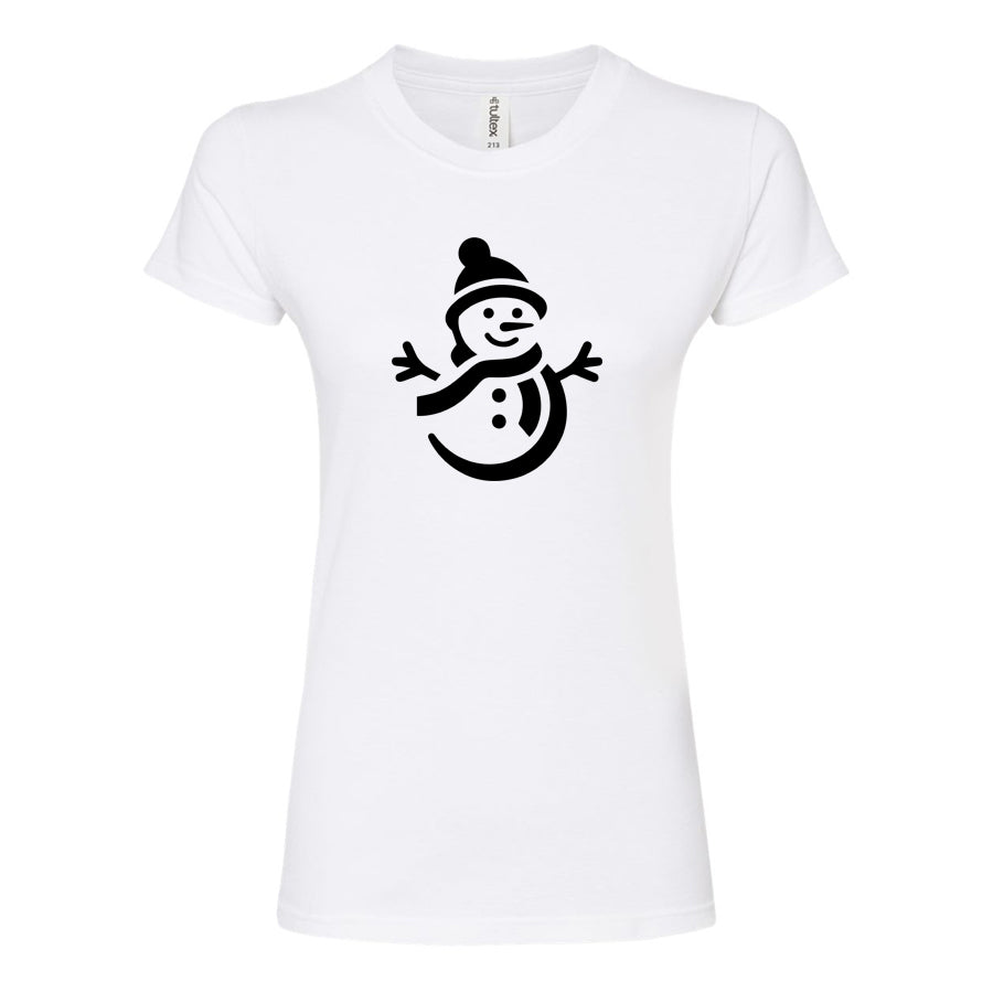 Women's Snowman Round Neck T-Shirt