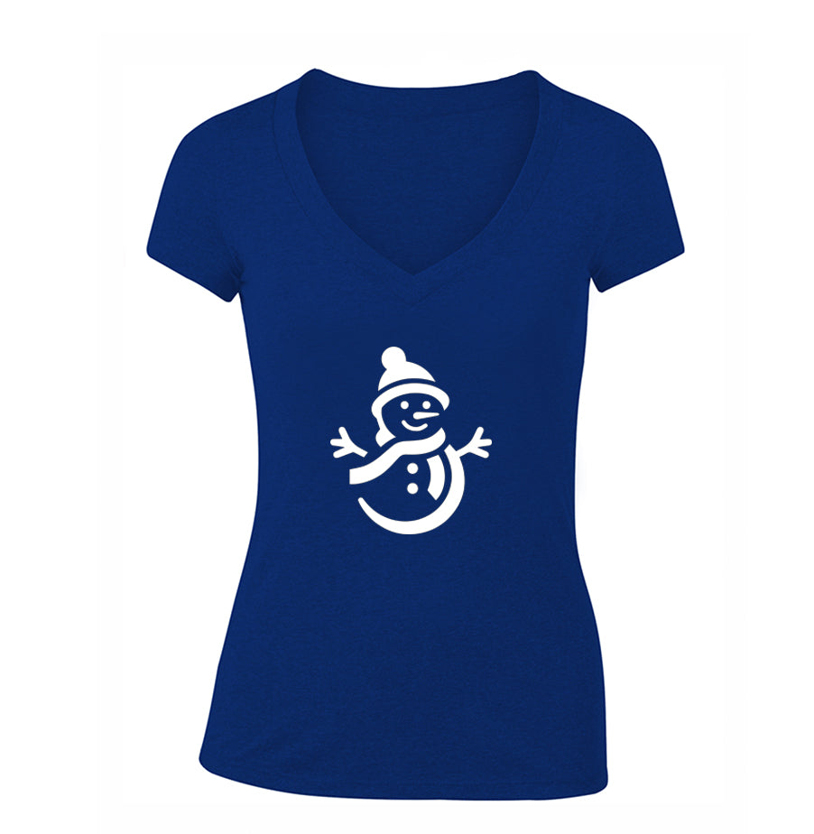 Women's Snowman V Neck T-Shirt