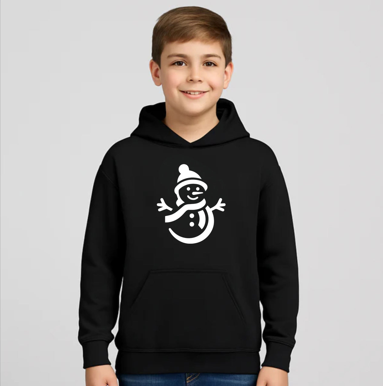 Youth Kids Snowman Pullover Hoodie