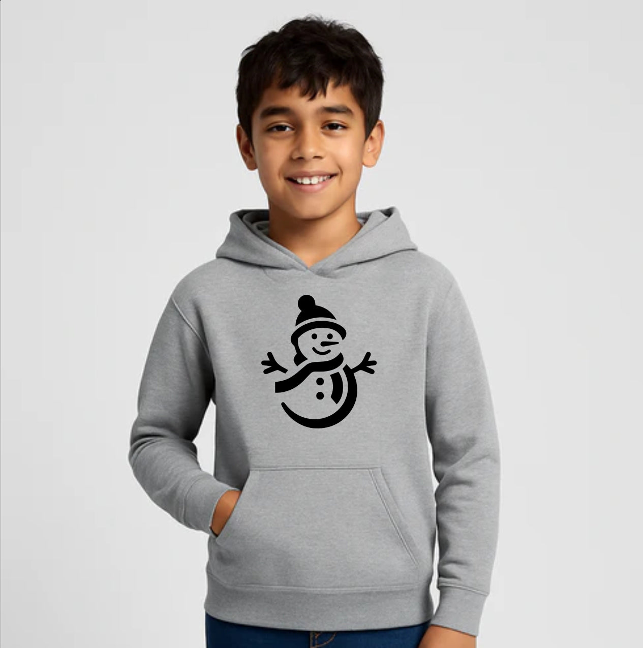 Youth Kids Snowman Pullover Hoodie