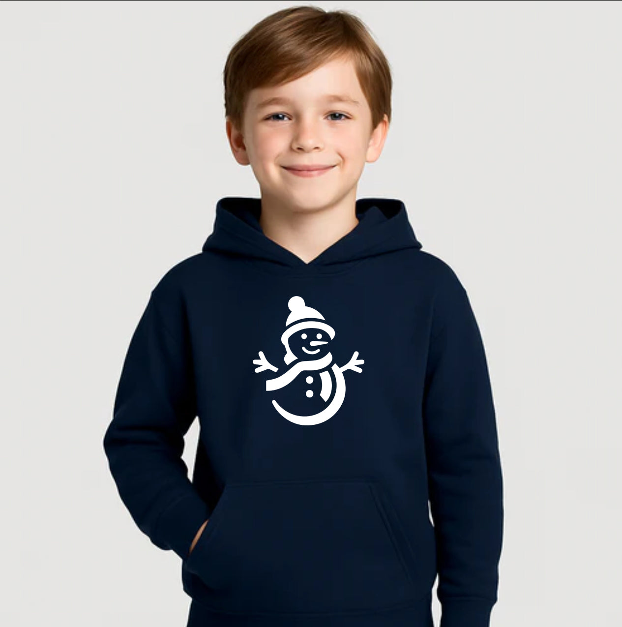 Youth Kids Snowman Pullover Hoodie