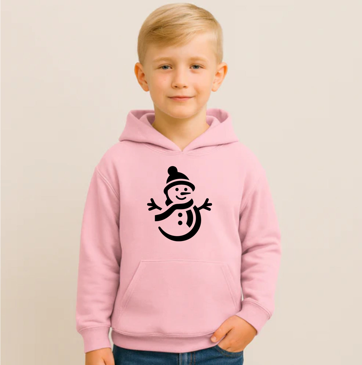Youth Kids Snowman Pullover Hoodie