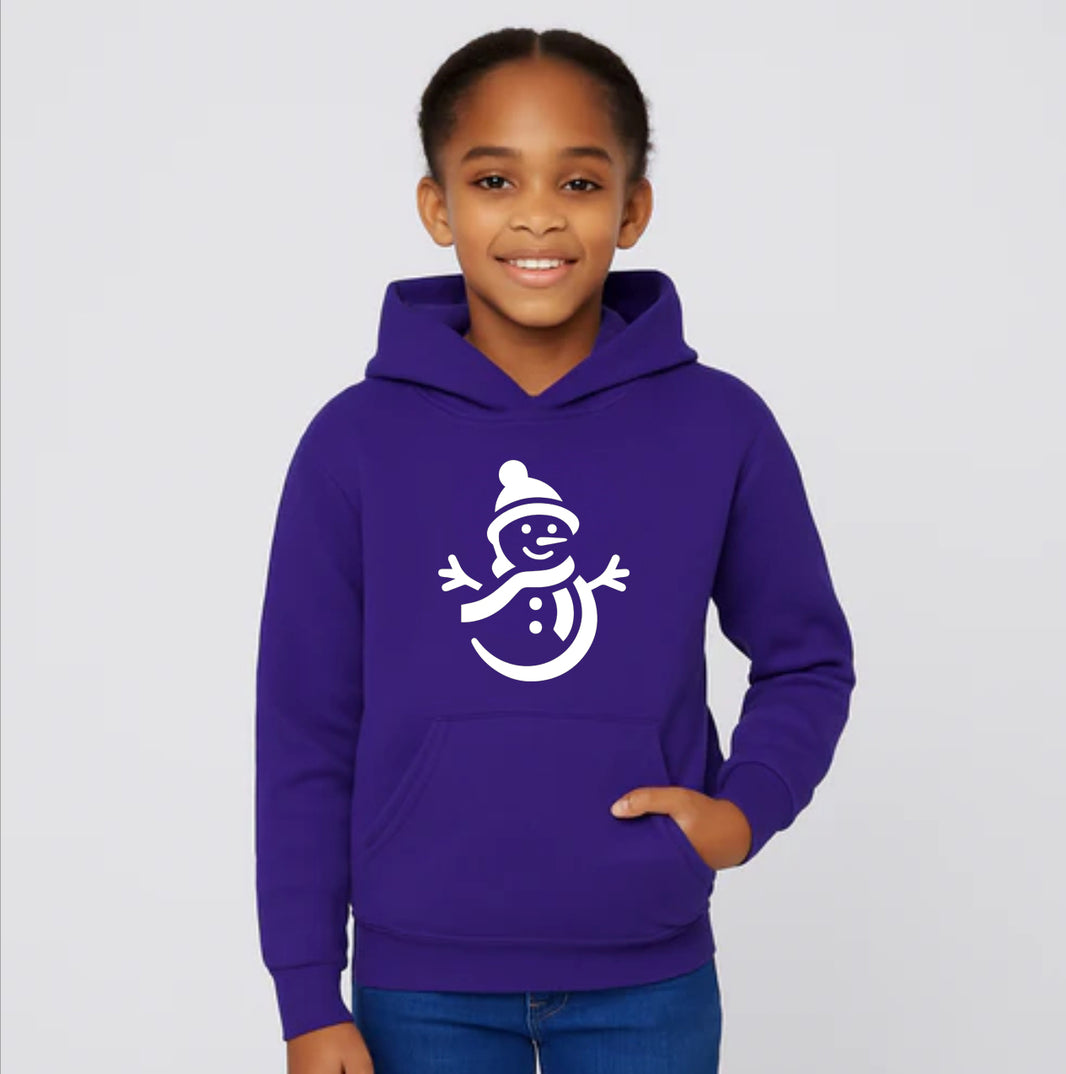 Youth Kids Snowman Pullover Hoodie