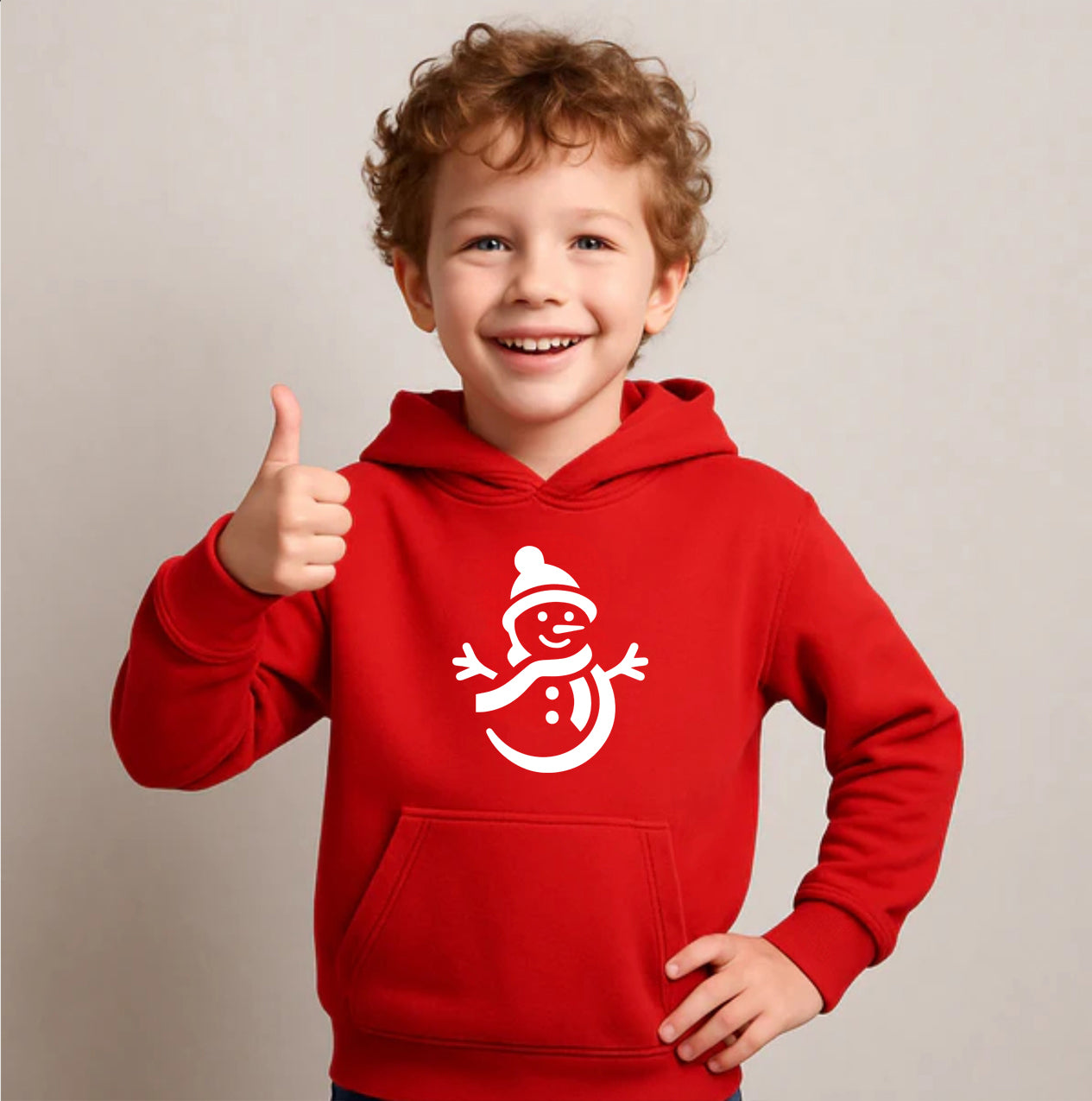 Youth Kids Snowman Pullover Hoodie