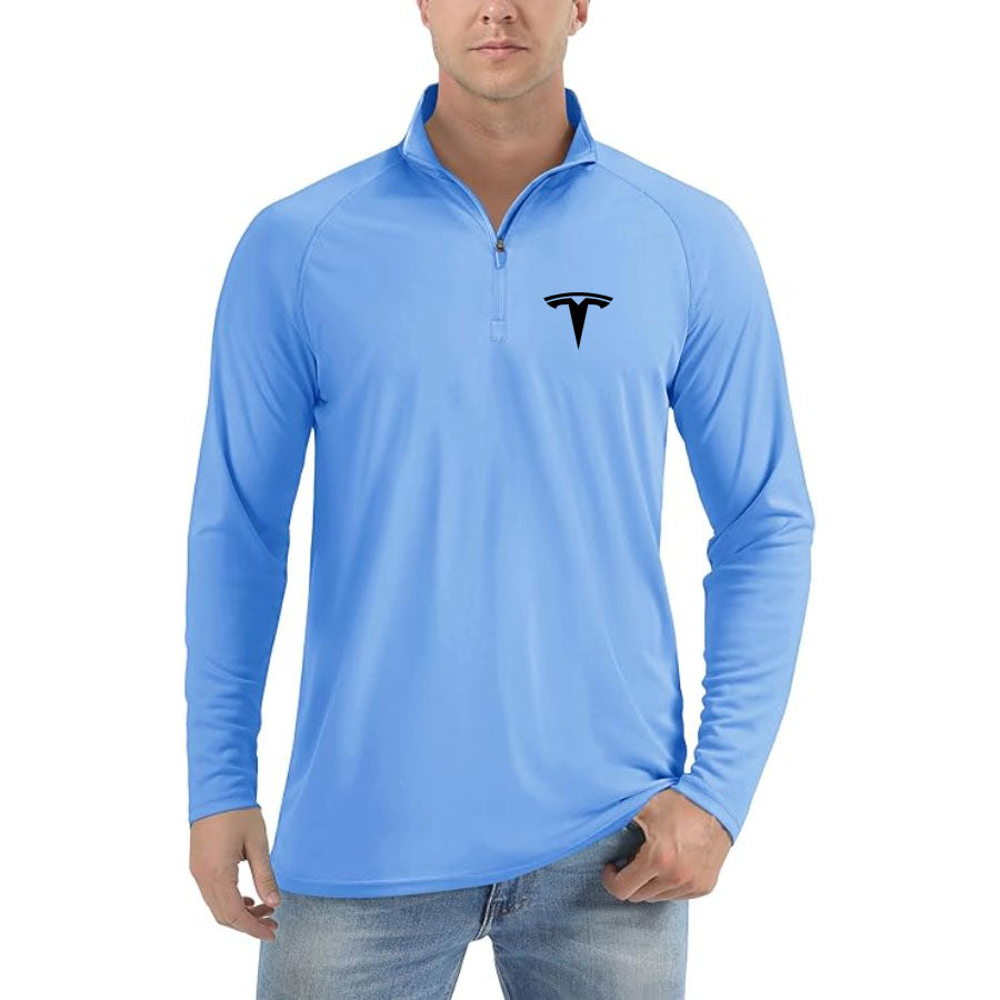 Men's Tesla Lightweight Quarter-Zip Athletic Shirt – Long Sleeve Polyester Wear