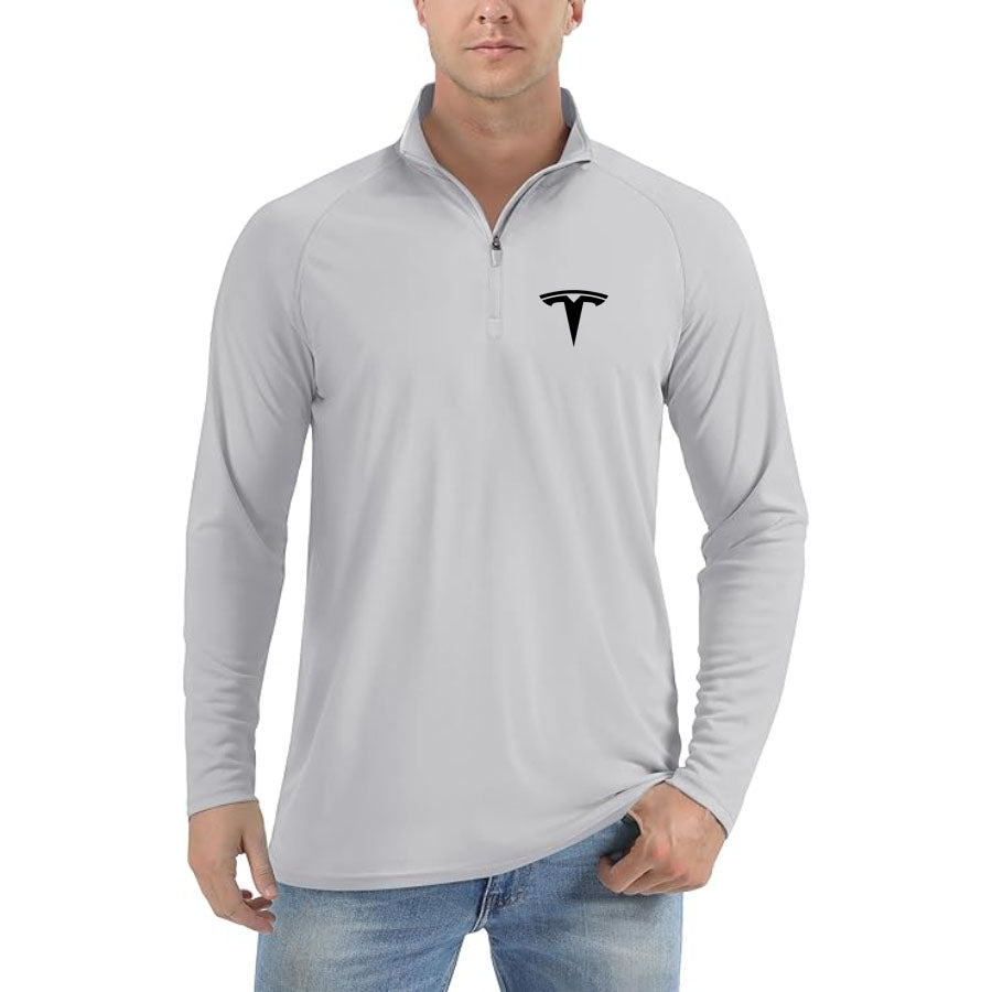 Men's Tesla Lightweight Quarter-Zip Athletic Shirt – Long Sleeve Polyester Wear
