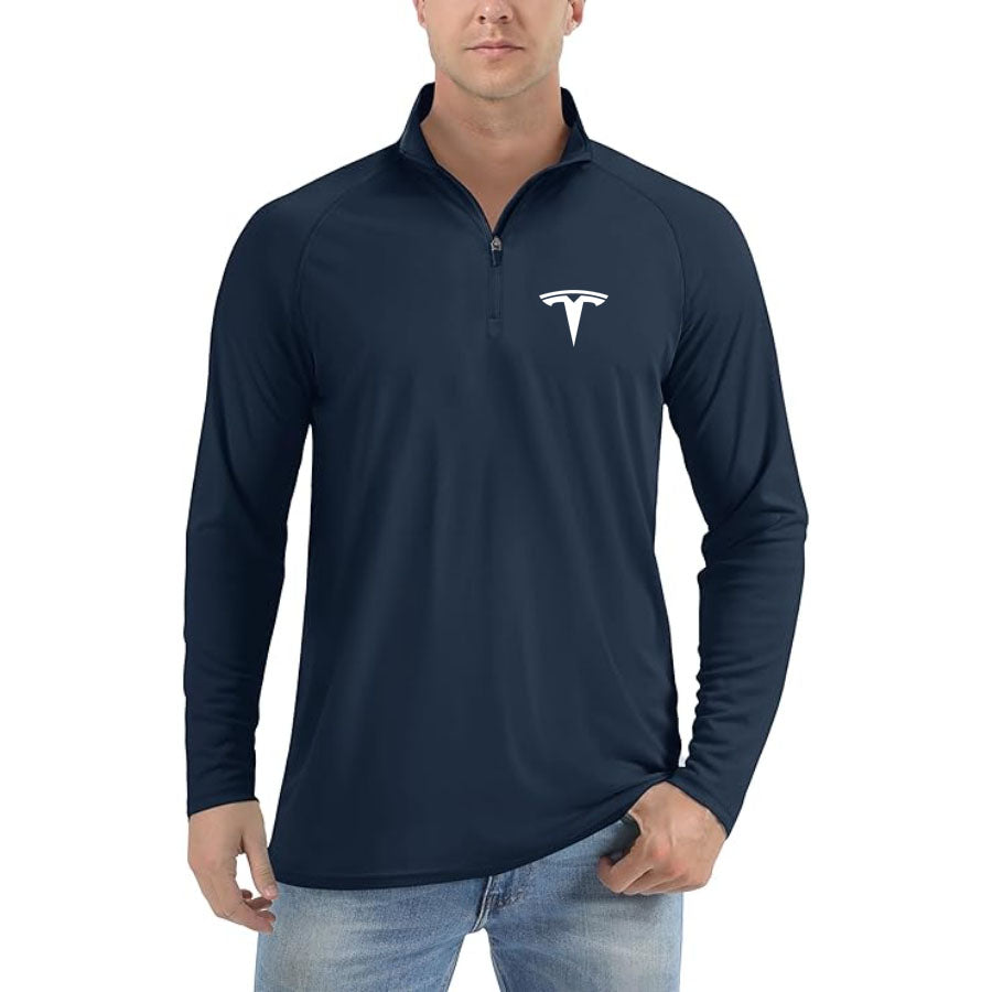 Men's Tesla Lightweight Quarter-Zip Athletic Shirt – Long Sleeve Polyester Wear
