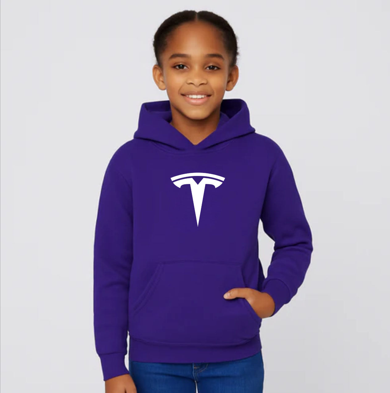 Youth Kids Tesla Pullover Hoodie