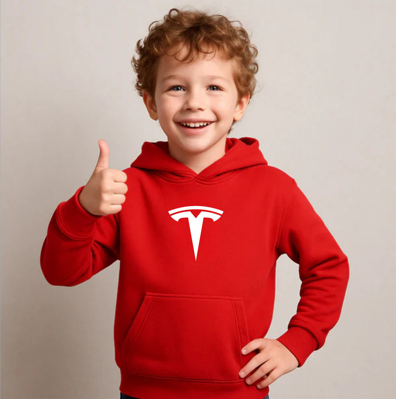 Youth Kids Tesla Pullover Hoodie