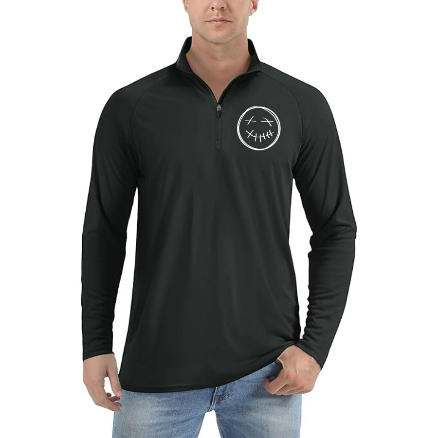 Men's Travis Scott Lightweight Quarter-Zip Athletic Shirt – Long Sleeve Polyester Wear